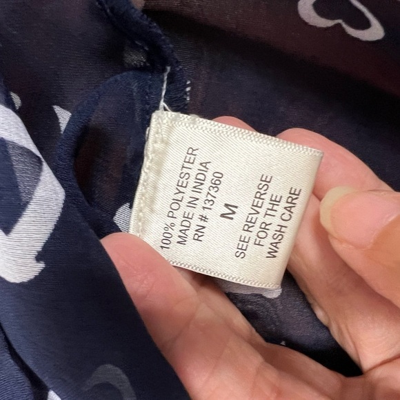 Live 4 Truth Nautical Anchor Navy And White Semi Sheer Blouse Cover  Up Size Med - Picture 6 of 10